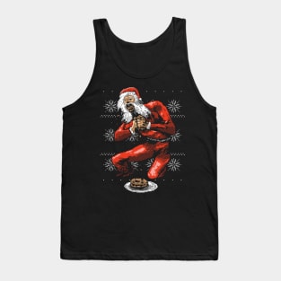 Santa Devouring His Cookies Tank Top